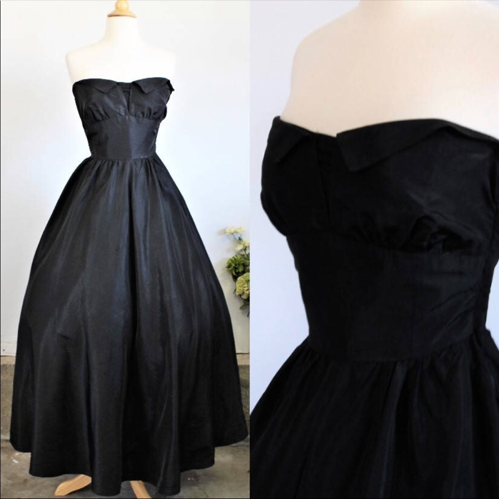 Vintage 1950’s black fit and flare dress